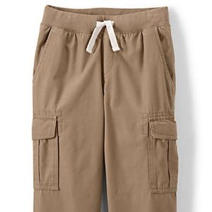Boys Land’s End iron knee pull on khaki cargo pants.